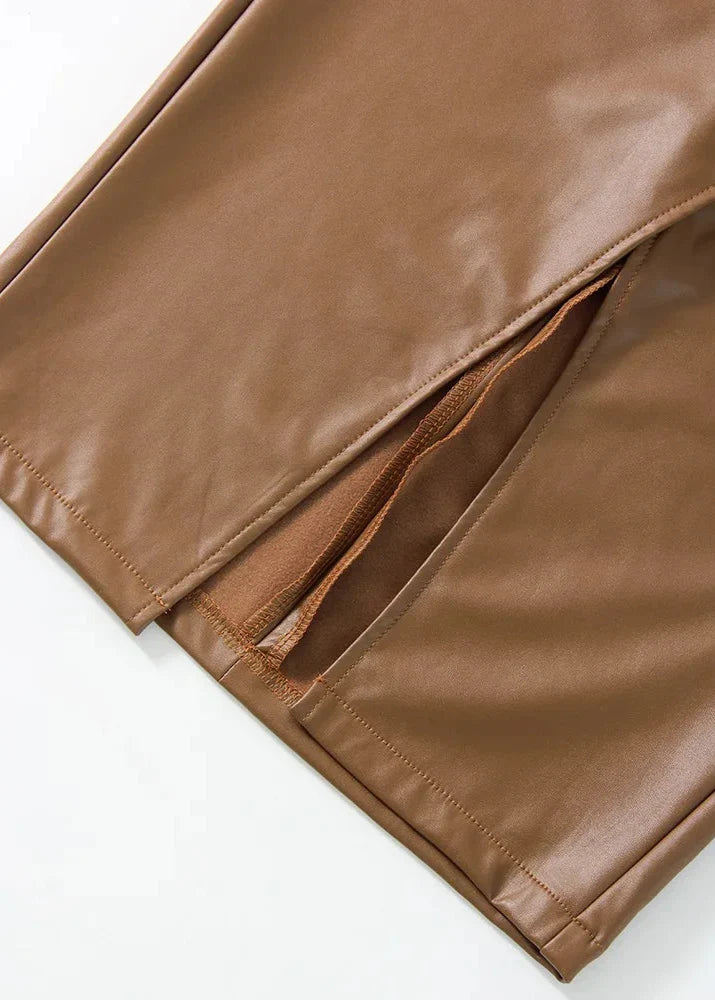 Vesper™ | The Sleek Leather Midi Skirt