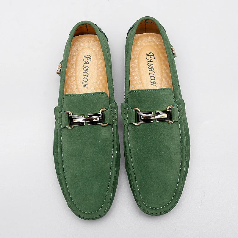 Hartley™ | The Suede Metallic-Bit Driving Loafer