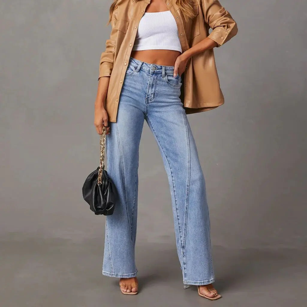 Harlan™ | The Vintage Striped Wide-Leg Jeans
