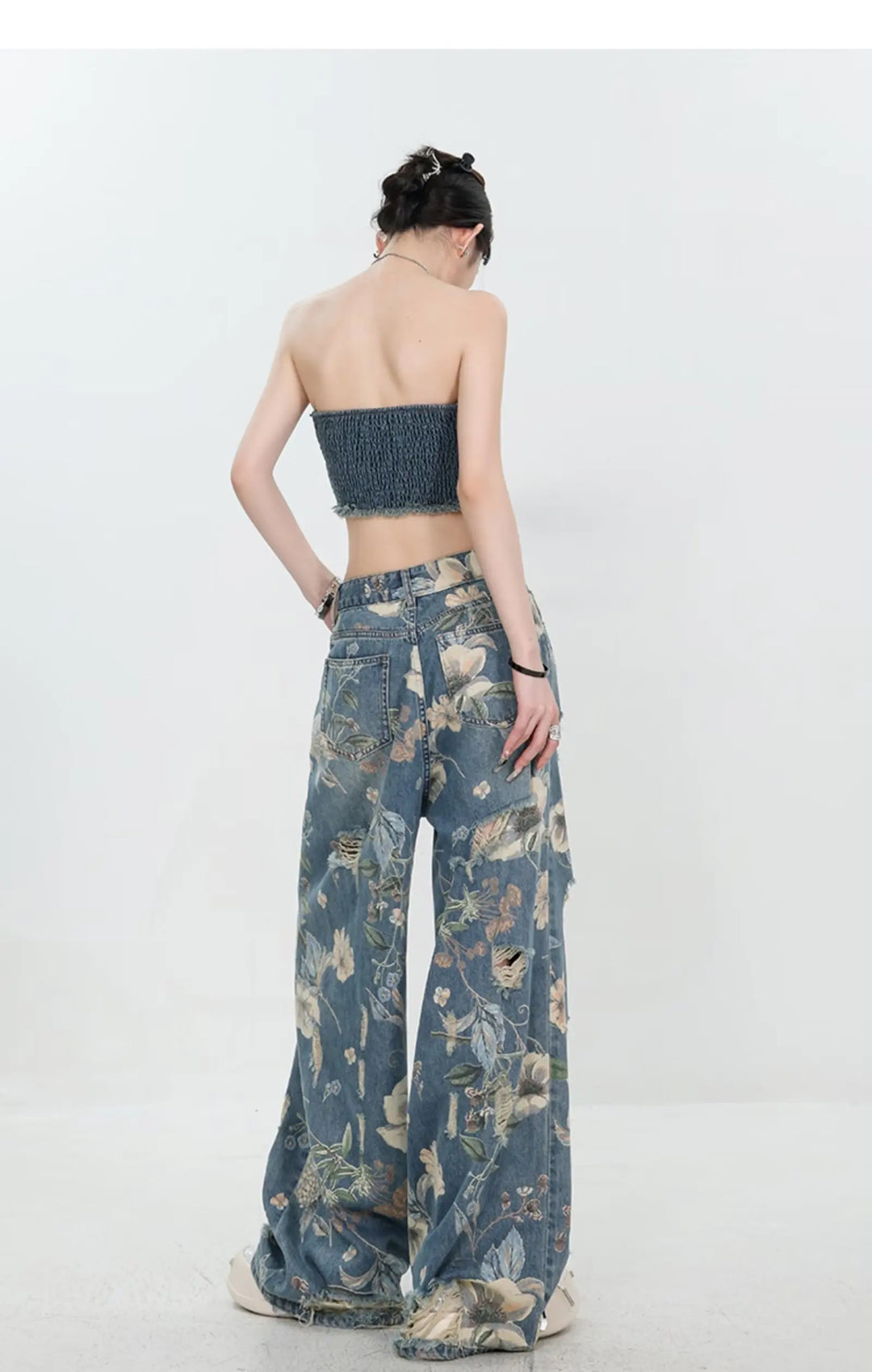 Marigold™ | The Floral Ripped Wide-Leg Jeans