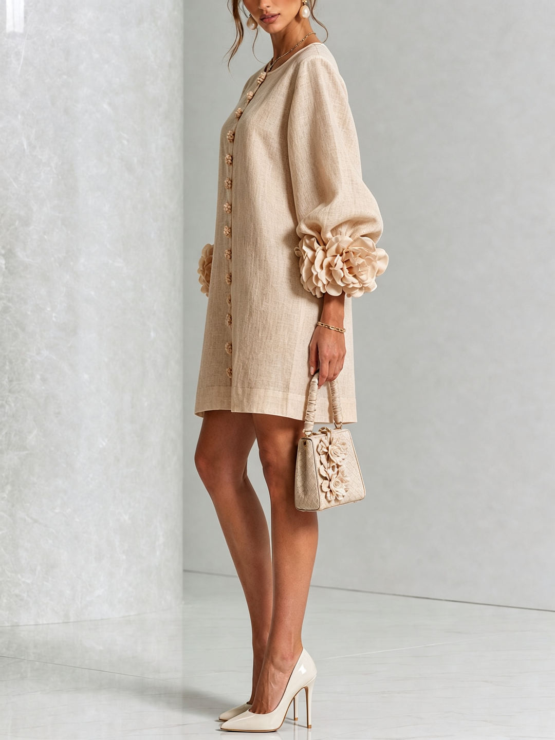 Rosalie™ | Floral Statement Sleeve Dress