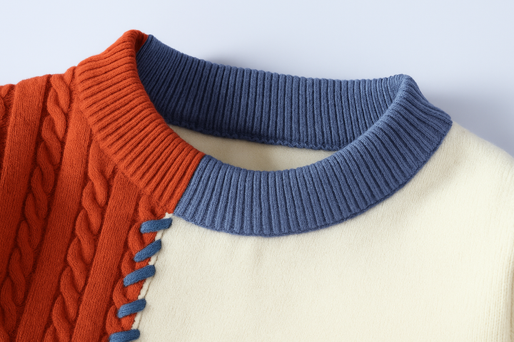 PATCHÉO™ | Artistic Colorblock Knit Sweater