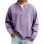 Julian Vance Washed Henley Shirt - Purple - view 1