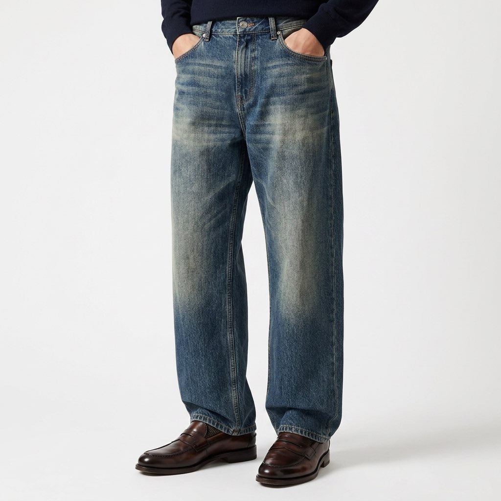 Dashiell™ | The Relaxed Wide-Leg Faded Jeans