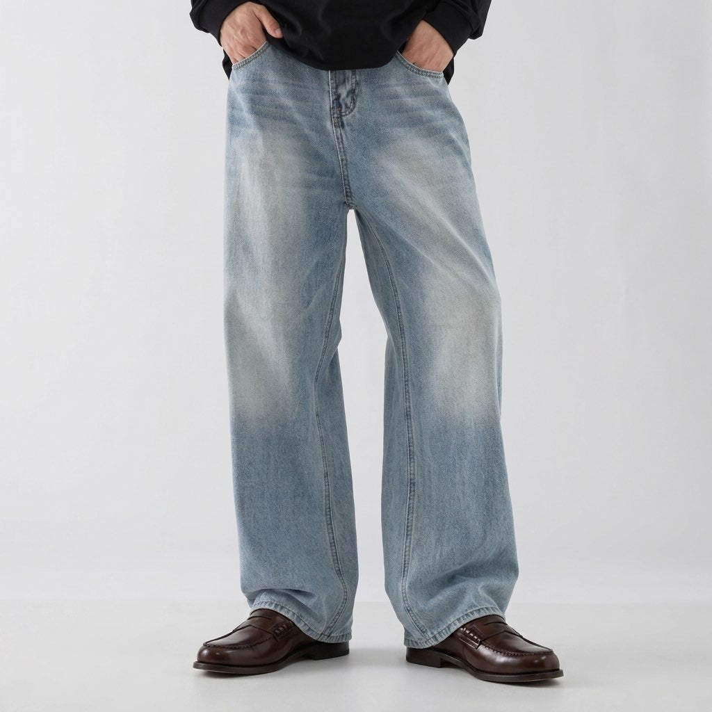 Dashiell™ | The Relaxed Wide-Leg Faded Jeans