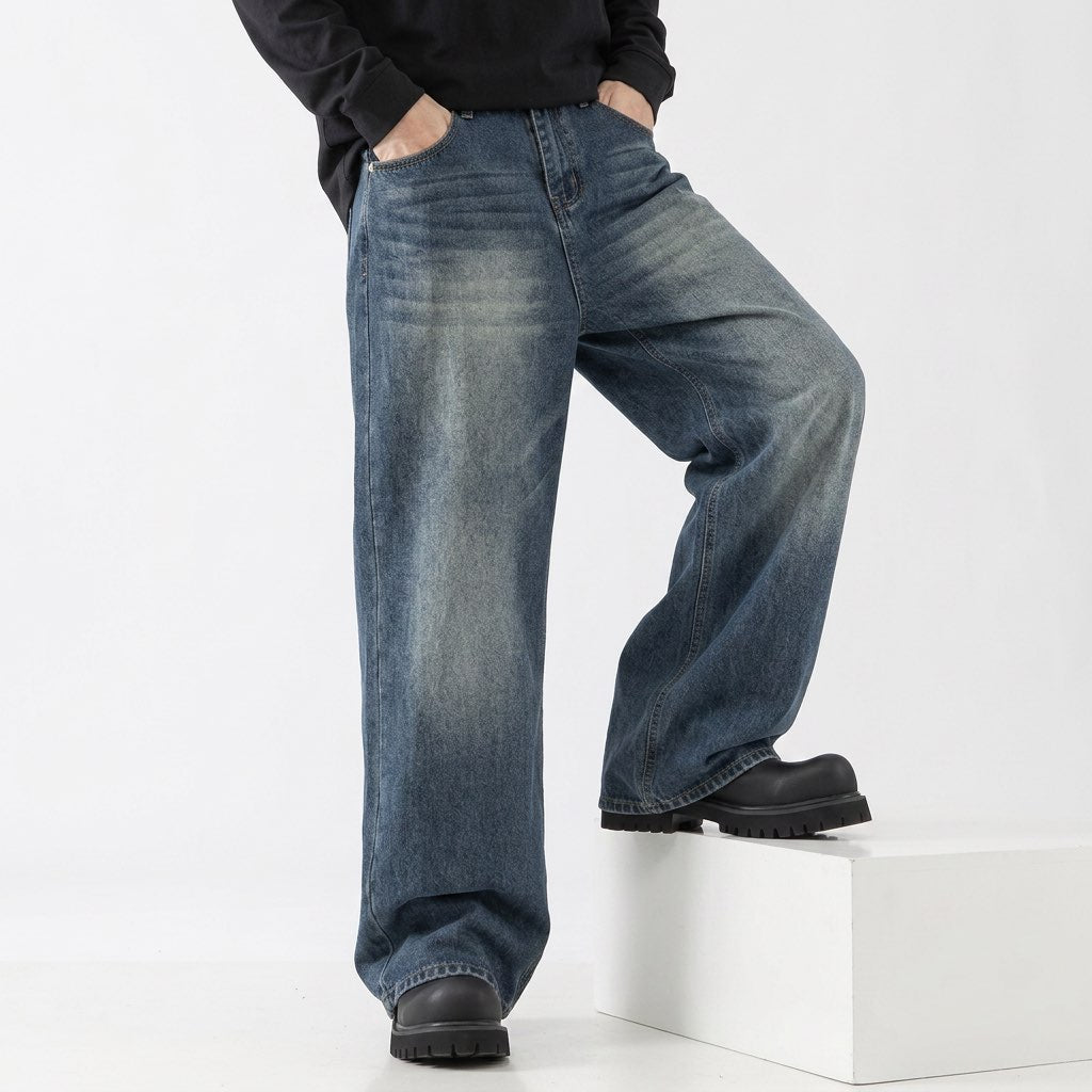 Dashiell™ | The Relaxed Wide-Leg Faded Jeans