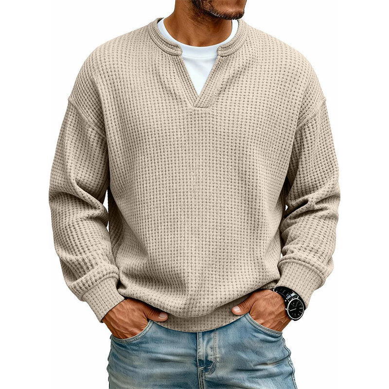 KORVEN™ | Layered-Look Waffle Knit Top