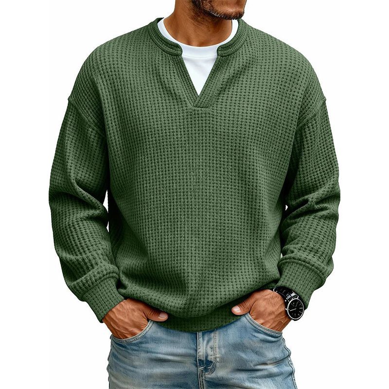 KORVEN™ | Layered-Look Waffle Knit Top
