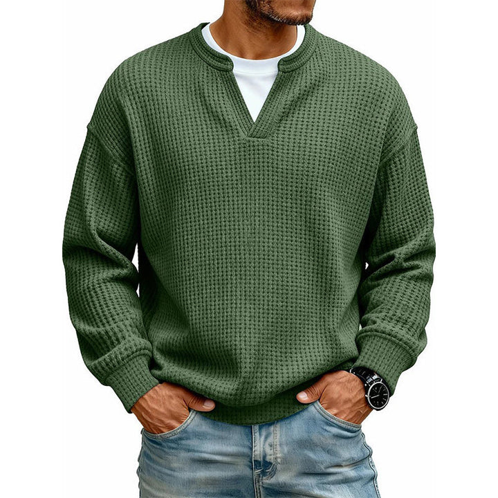KORVEN™ | Layered-Look Waffle Knit Top