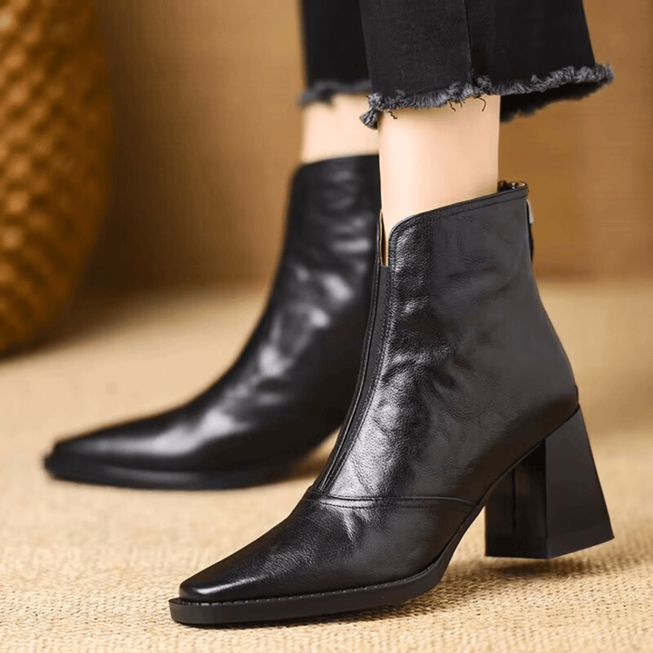 AMELVA™ | Luxury Mid-Heel Ankle Boots