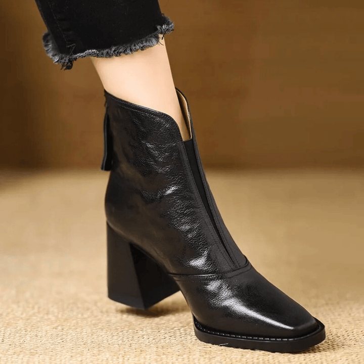 AMELVA™ | Luxury Mid-Heel Ankle Boots